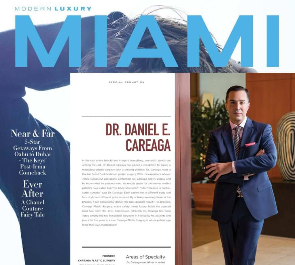 Modern Luxury Miami featuring a special promotion of Dr. Careaga 