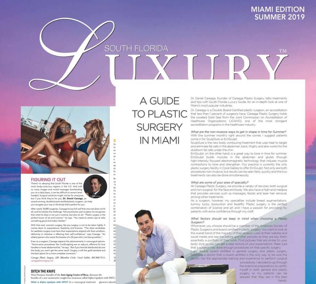 South FLorida Luxury magazine article featuring Dr. Careaga