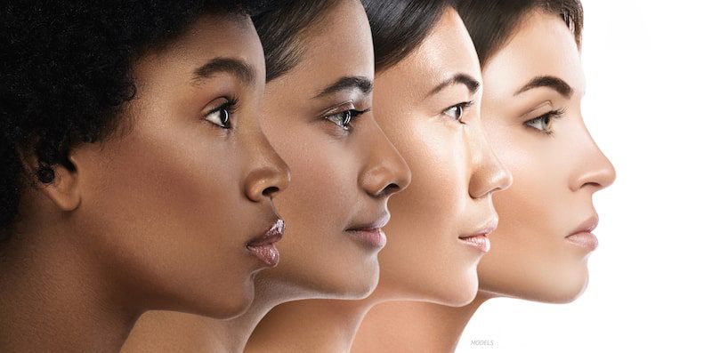  Collection of woman with different ethnicities. 