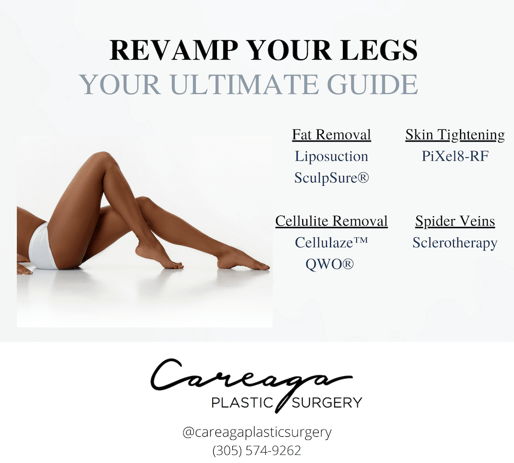 Infographic showing surgical and non-surgical treatment options for the legs.