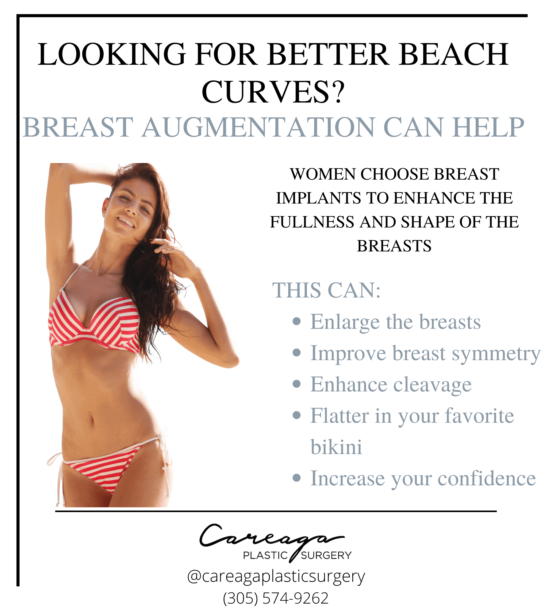 Infographic showing the benefits of breast augmentation.