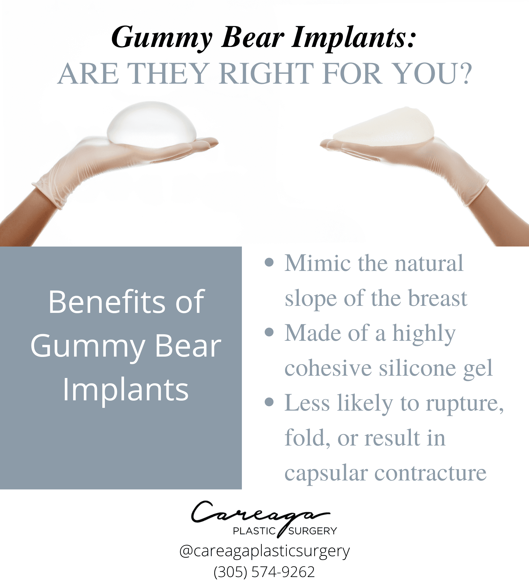 Infographic explaining gummy bear implants.